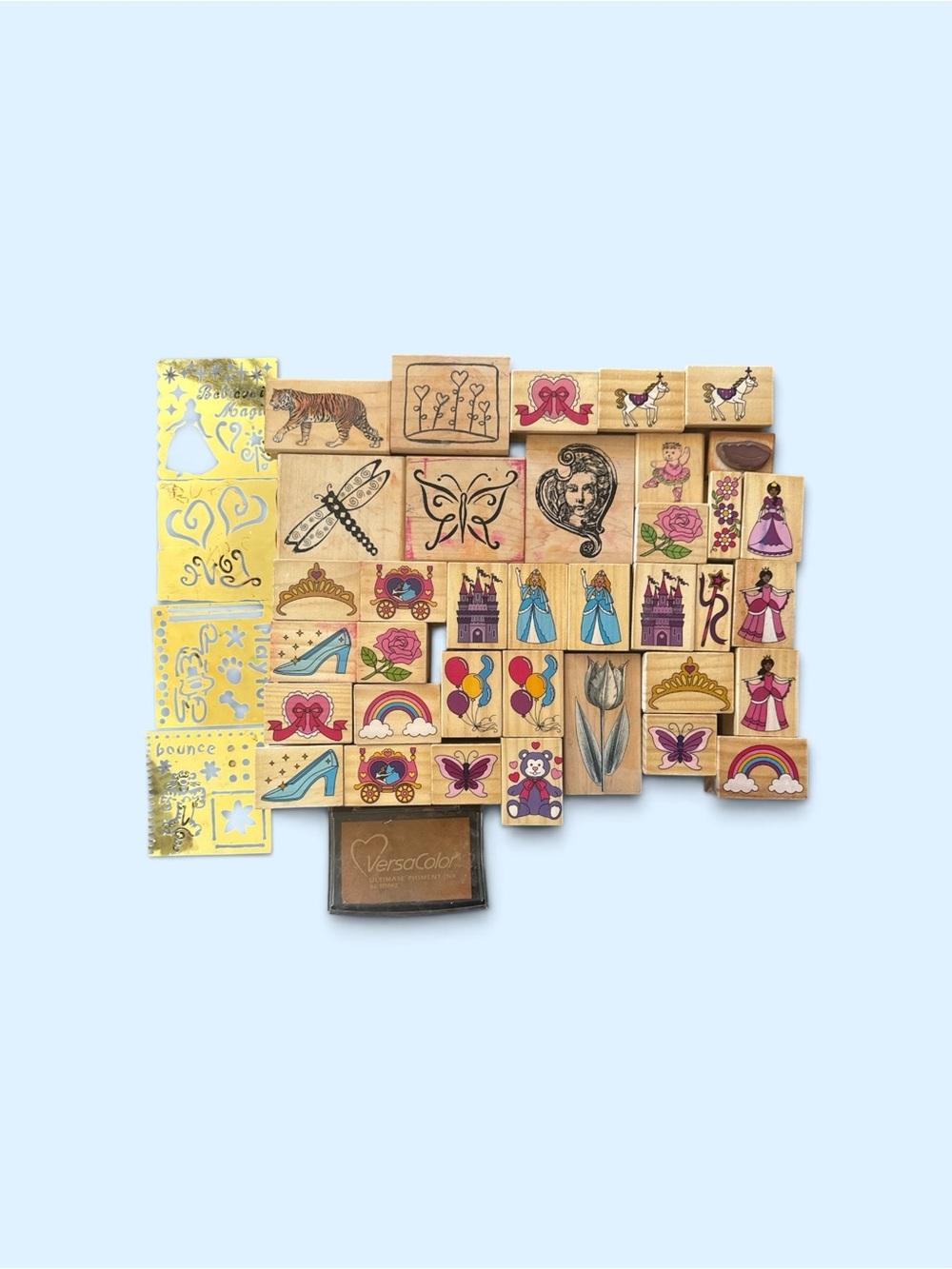 Wooden Craft Rubber Stamp & Stencil
Bundle Arts & Crafts Artist Supplies Used
